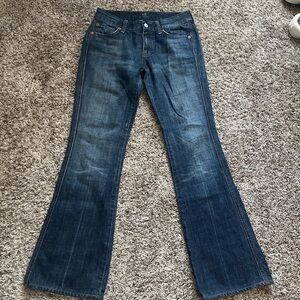 7 For All Mankind Dark Blue Flare Jeans